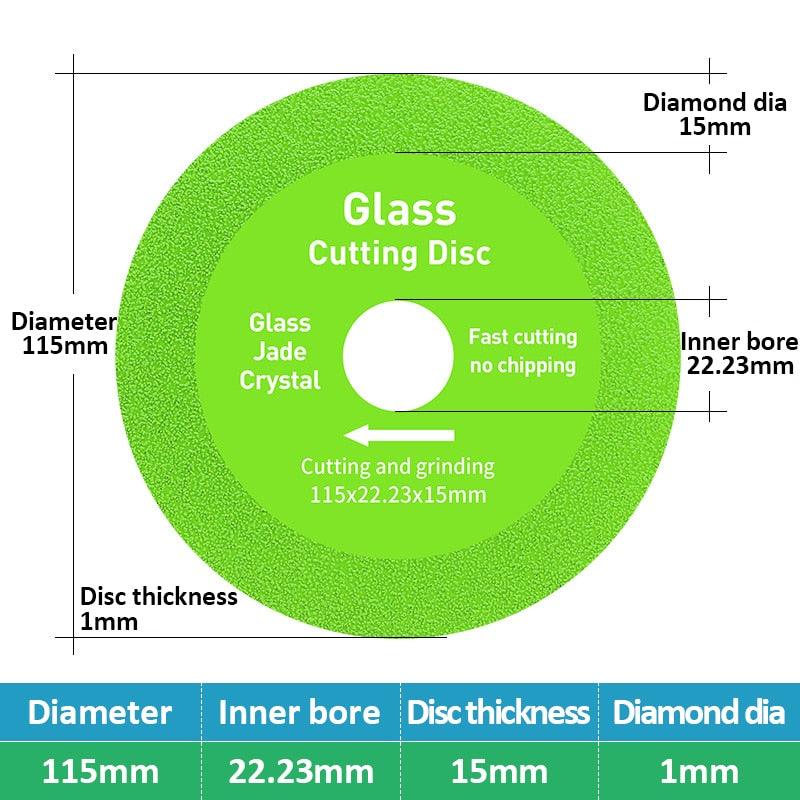 GlassDisk-E - Disco de Diamante Diâmetro 115mm x Furo 22,23mm - Likecasa